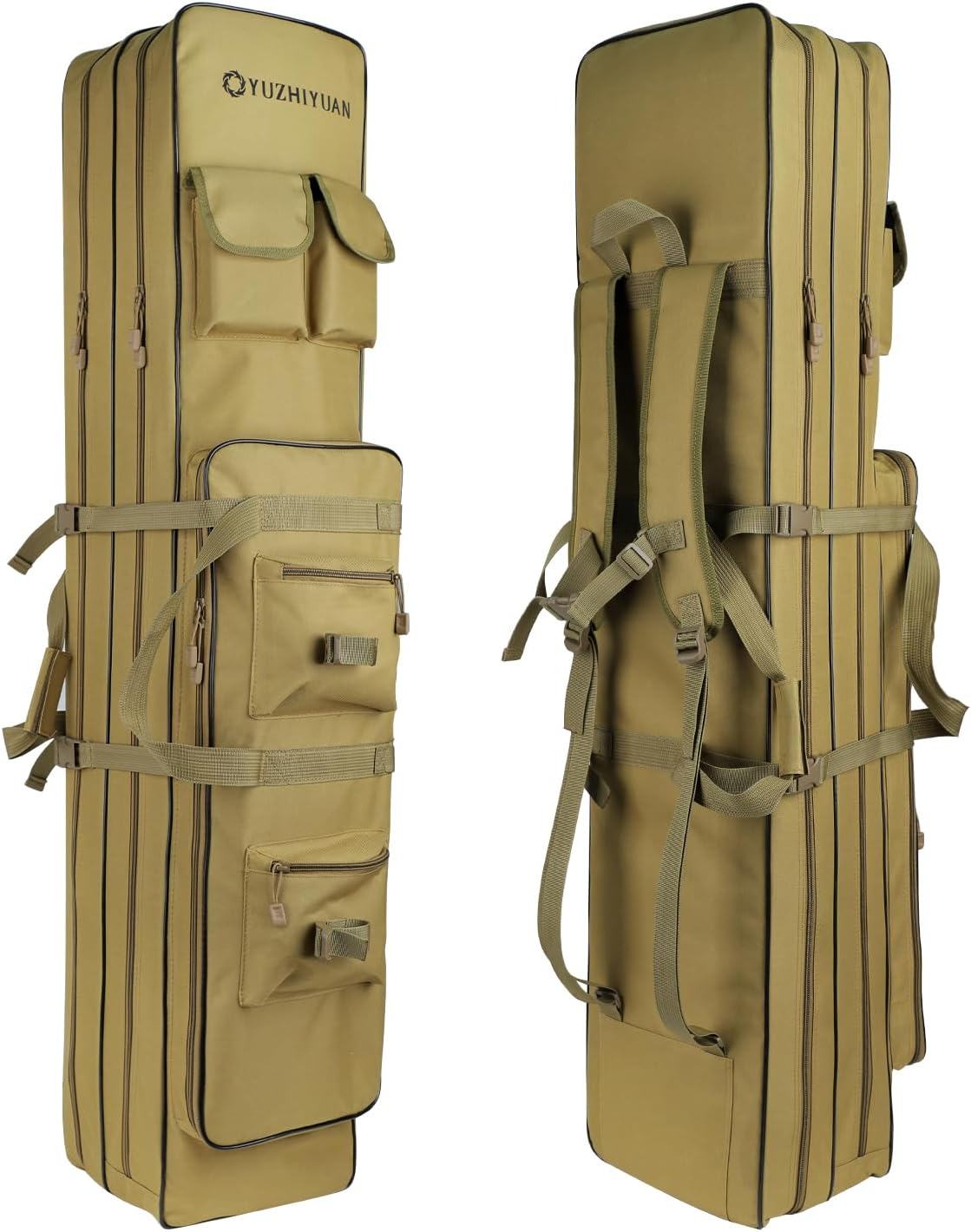 Fishing Rod Bag, Durable 600D Waterproof Oxford Fabric, Well Protection & Multi-storage Pockets Ice Fishing Pole Reel Case, Portable Travelling Fishing Bag, Nice Fishing Gift for Men