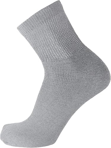 Vista 2 de Calcetines de algodón para neuropatía diabética grandes y altos, tamaño King para hombre atléticos y calcetines de cuarto (tamaño: 13-16), Cuarto