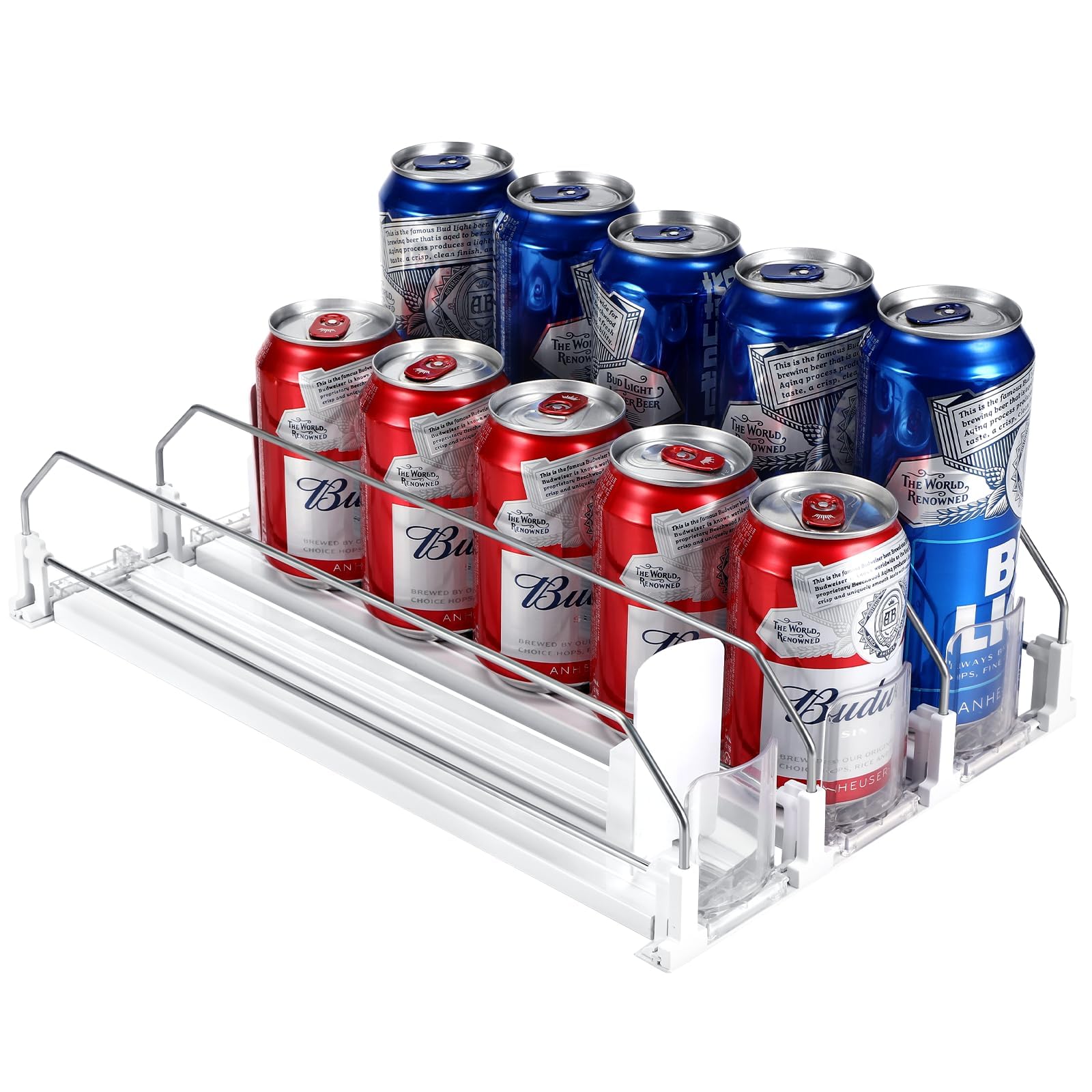 Distributeur Automatique De Canettes Pour Frigo - 3 Rangées, Jusqu'à 15 Canettes, Acier Inox/ABS