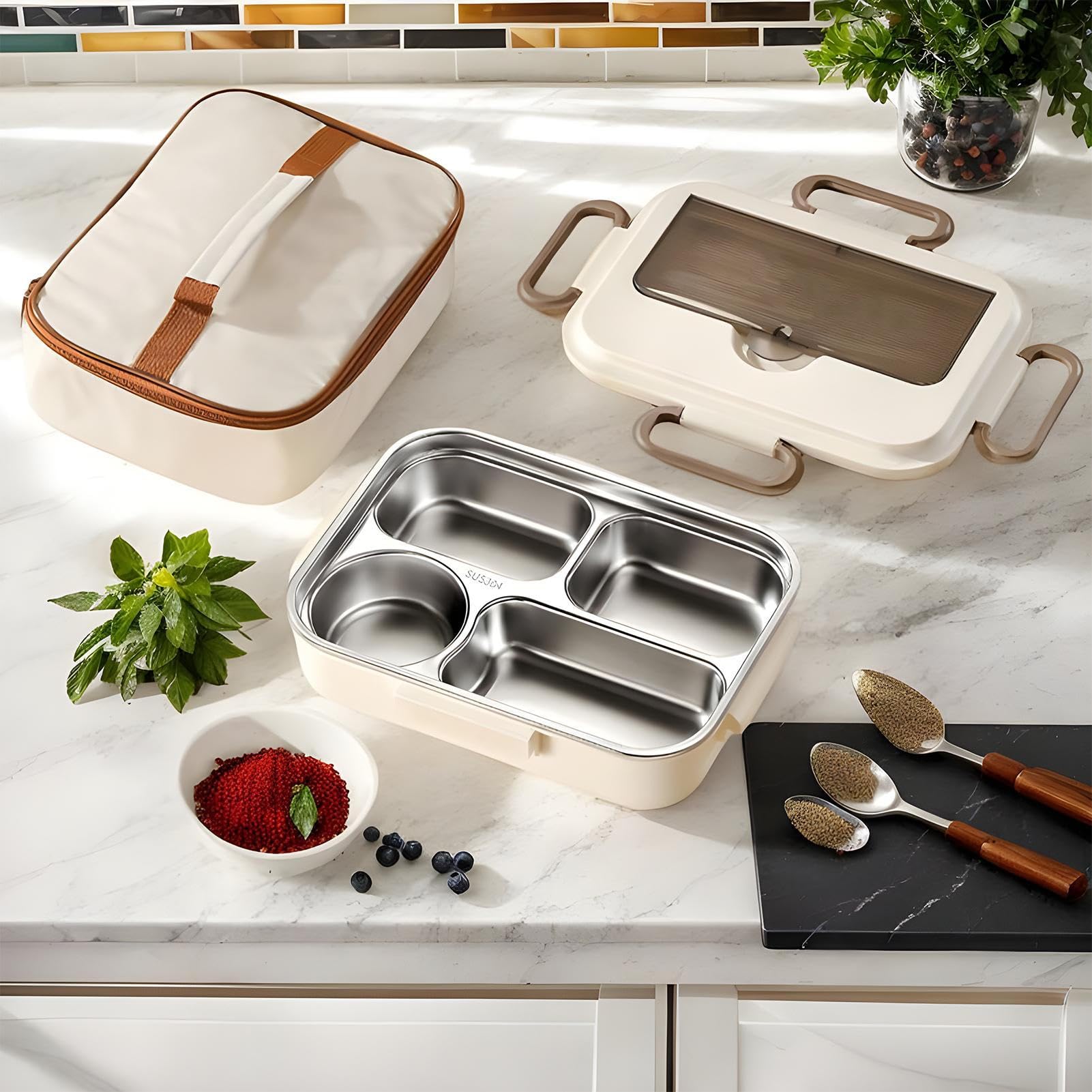 Lunch Box isolée : transporteur anti-fuite, conteneur de transport de nourriture pour randonnée, pêche, escapades de week-end | Grand sac thermique avec compartiments pour Bocad