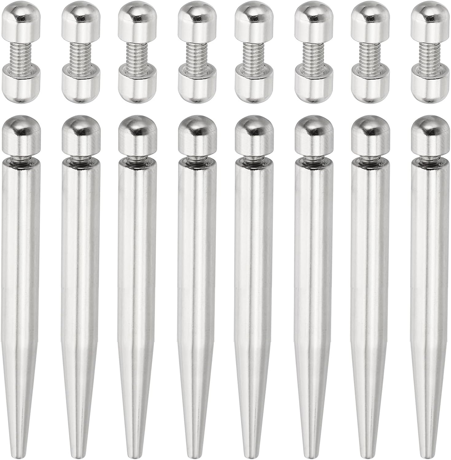 PATIKIL 2/7 x 2.8 inch Sign Standoff Screws, 4 Set Stainless Steel Wall Standoff Mounting Hardware Advertising Glass Nail for Hanging Acrylic Picture Frame Acrylic Panel, Silver