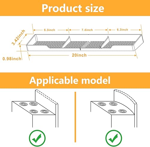 Miniatura 5 de JOOKKI - Estante superior de silicona para estufa de 30 pulgadas estante superior magnético para estufa de cocina estante de horno para espalda con