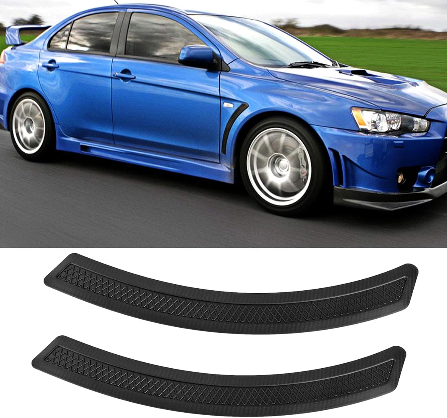 runmade EVO 10 X Style PP Mesh Front Fender Side Vent Cover Compatible with Mitsubishi 08-15 Lancer (Pack of 2)