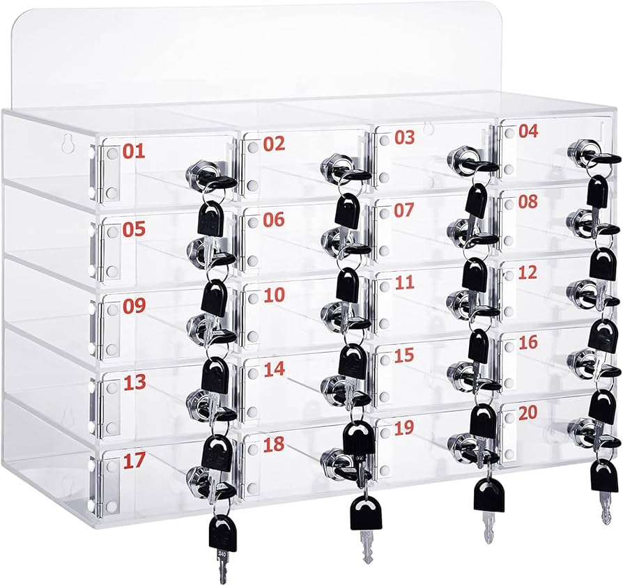 Amazon.co.jp: 20スロットの透明アクリル携帯電話ロックボックス 鍵 Amazon.co.jp: 20スロットの透明アクリル携帯電話ロックボックス 鍵