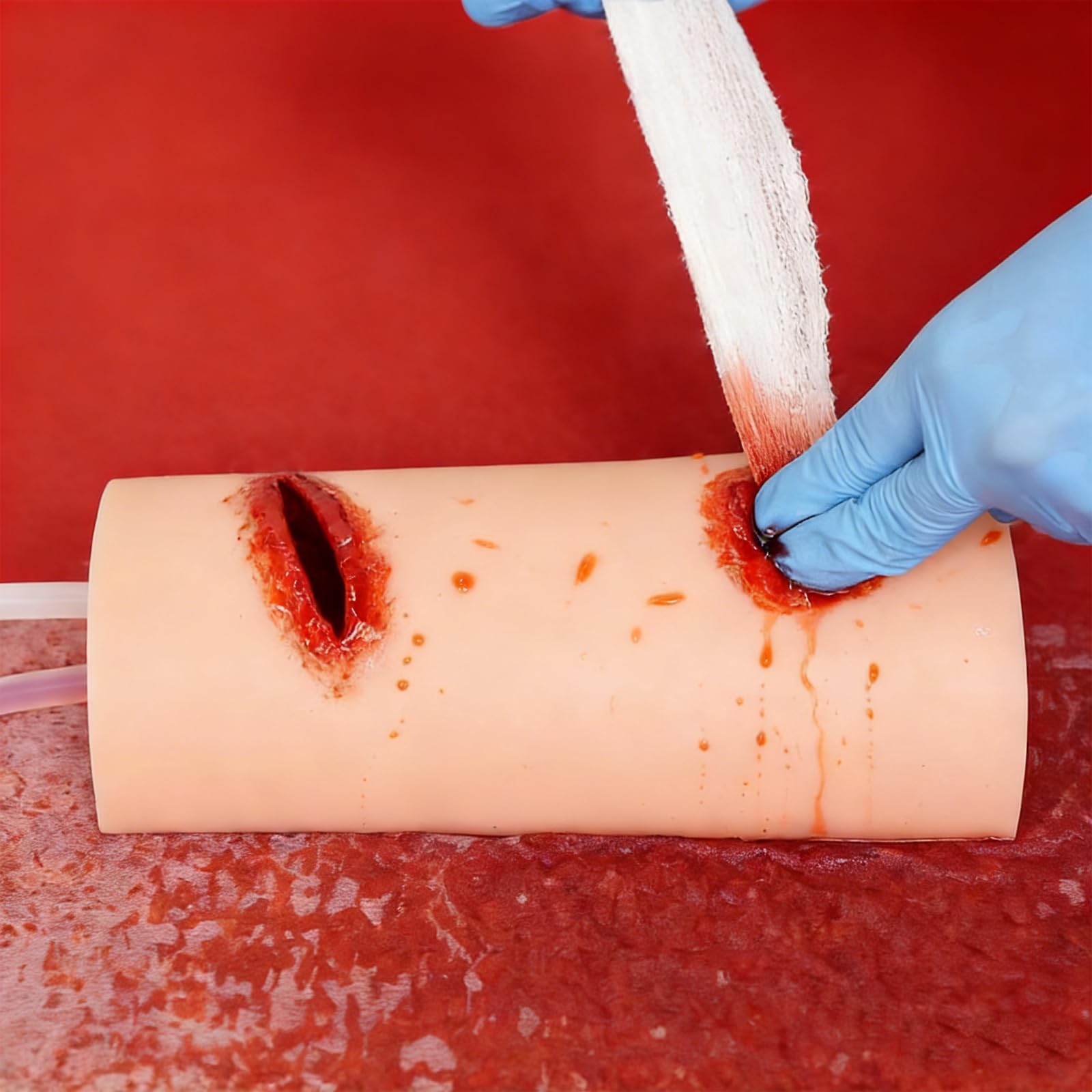 Maimaile Arm Laceration Simulator Model, Wound Packing Trainer, Stop The Bleed Training Kit, Wound Skin Module, First Aid Suture Model, Reusable, For Injury Drill