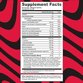 G Fuel PewDiePie Energy Drink Powder, Pre Workout Caffeine Mix for Gaming, Sugar Free Focus Amino, Vitamin + Antioxidants, 9.9oz (Lingonberry, 40 Servings)