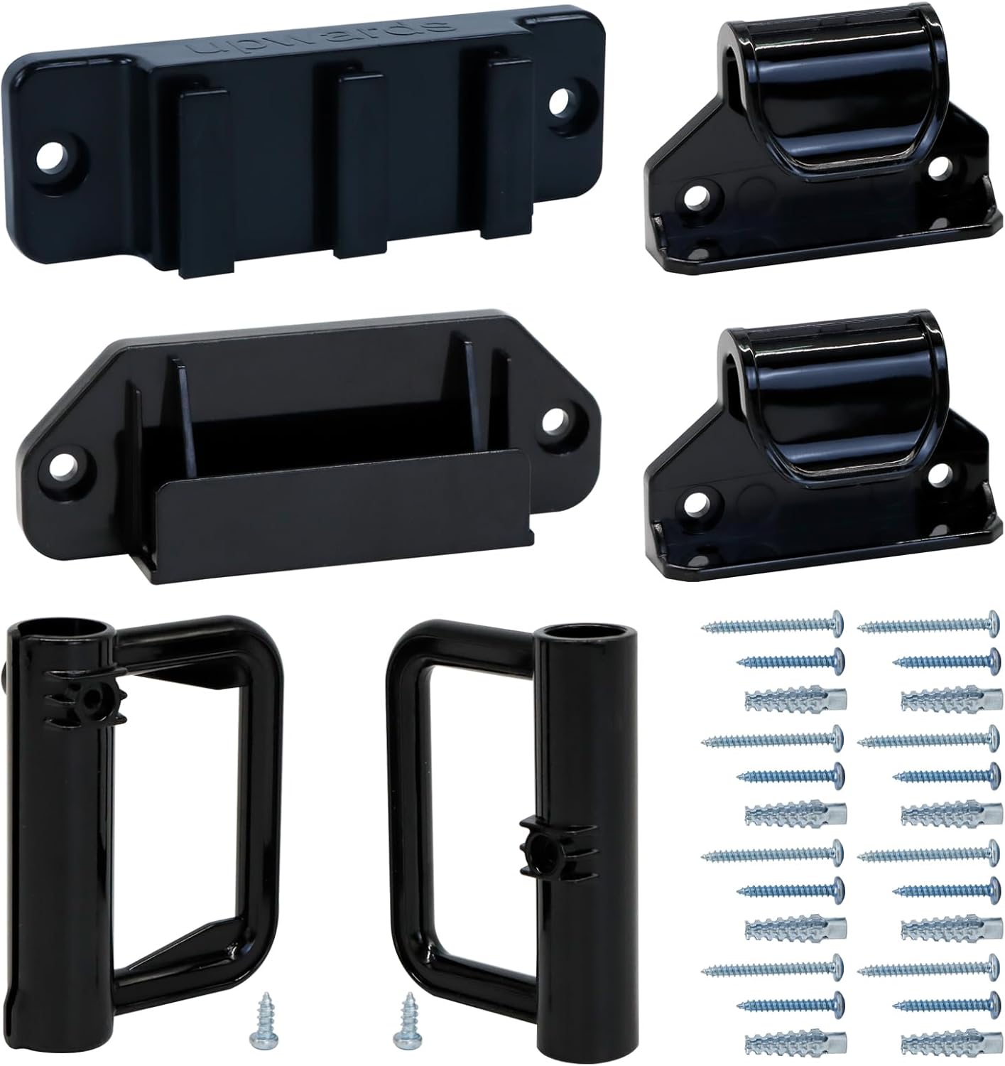 KISKIZ Retractable Baby Gate Replacement Parts (Black) Hardware Full Set Wall Mounting Accessories with Brackets Anchors and Screws