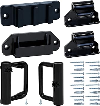 KISKIZ Retractable Baby Gate Replacement Parts Black Hardware Full Set Wall Mounting Accessories with Brackets Anchors and Screws