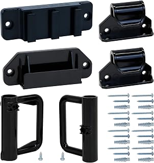 KISKIZ Retractable Baby Gate Replacement Parts (Black) Hardware Full Set Wall Mounting Accessories with Brackets Anchors and Screws