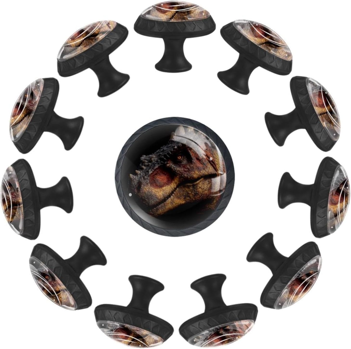 Black Dinosaur (1) Simple Style Cabinet Knobs, Durable Drawer Knobs with Complete Screws