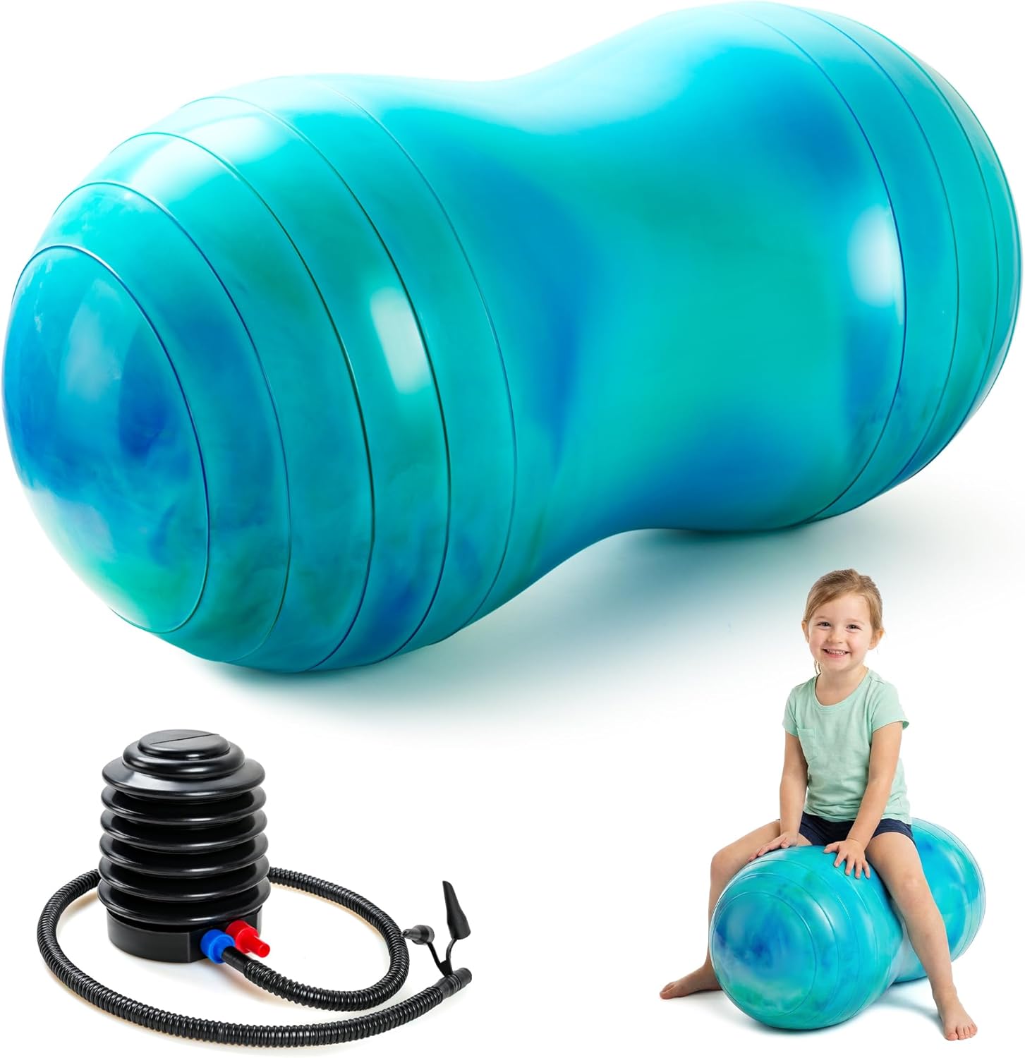 18’’/20’’ Peanut Ball for Kids & Adults, Anti-Burst Exercise Ball for Autism Sensory Training, Pregnancy & Physical Therapy, Yoga Balance Ball Chair for Fitness.