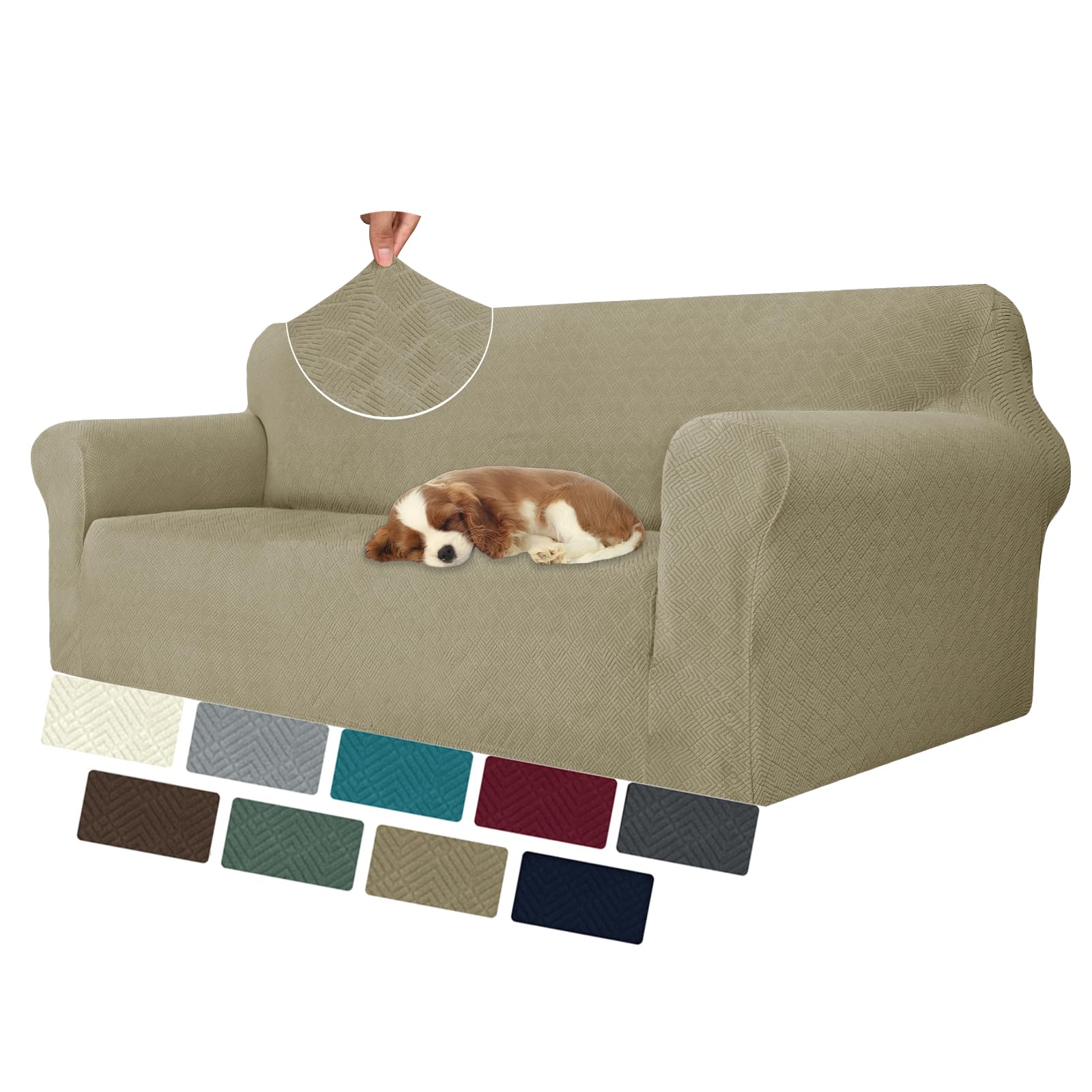 MAXIJIN Copridivano elastico per divano a 3 posti (180-231 cm, universale, con braccioli, moderno, elasticizzato, antigraffio, lavabile, colore: cachi, 3 posti)