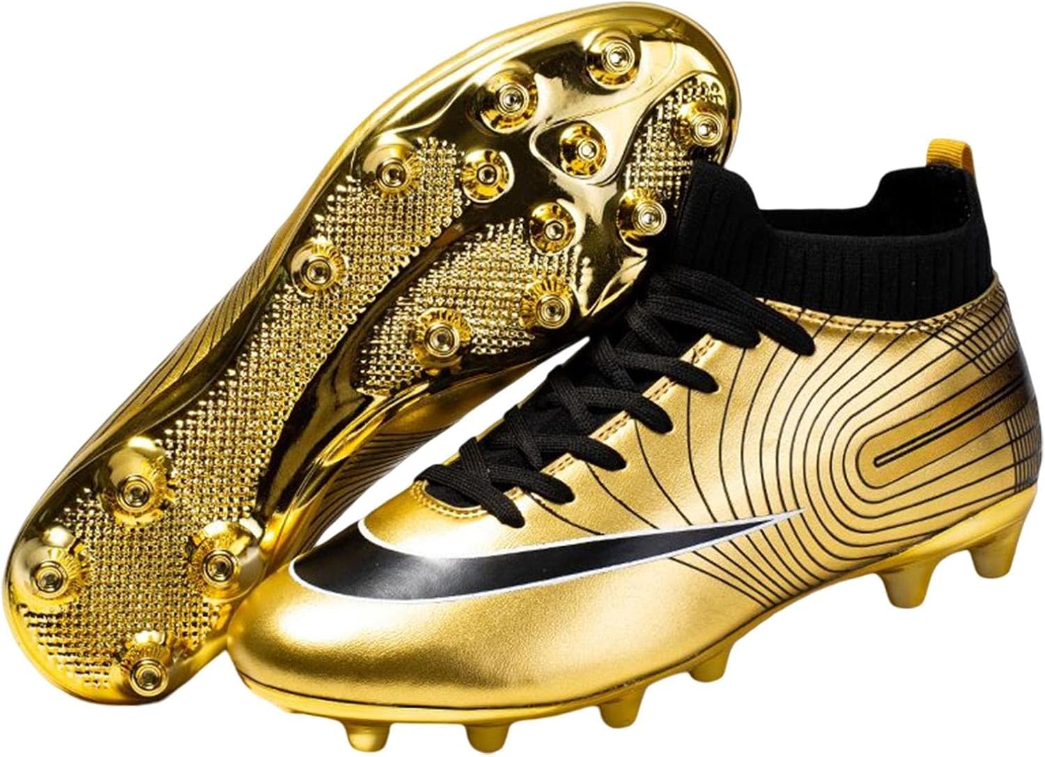 hanwen Botas de fútbol para niños, zapatos de fútbol profesionales antideslizantes para niños | Zapatos de entrenamiento de fútbol para exteriores
