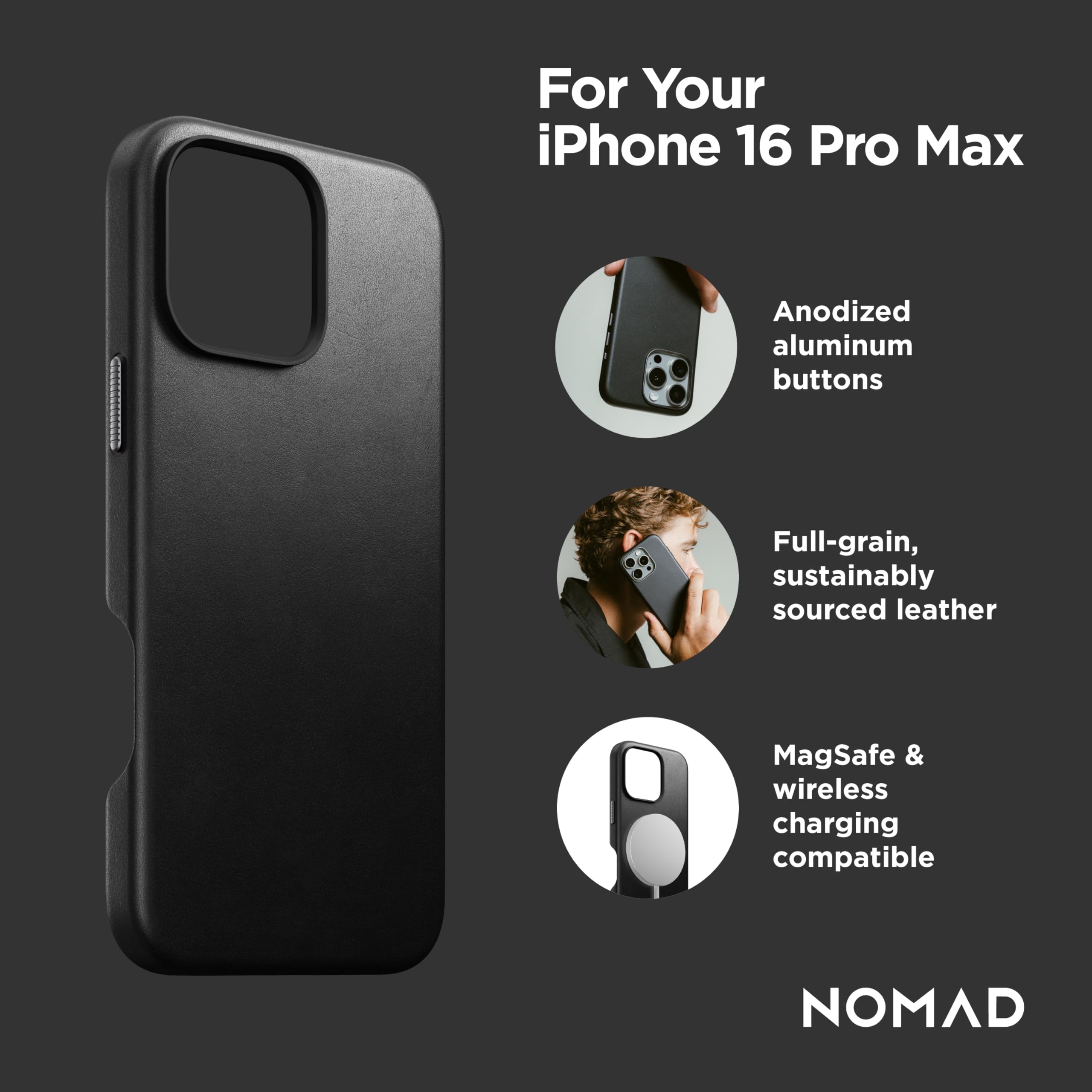 Amazon.com: NOMAD - Traditional Leather Case - iPhone 16 Pro
