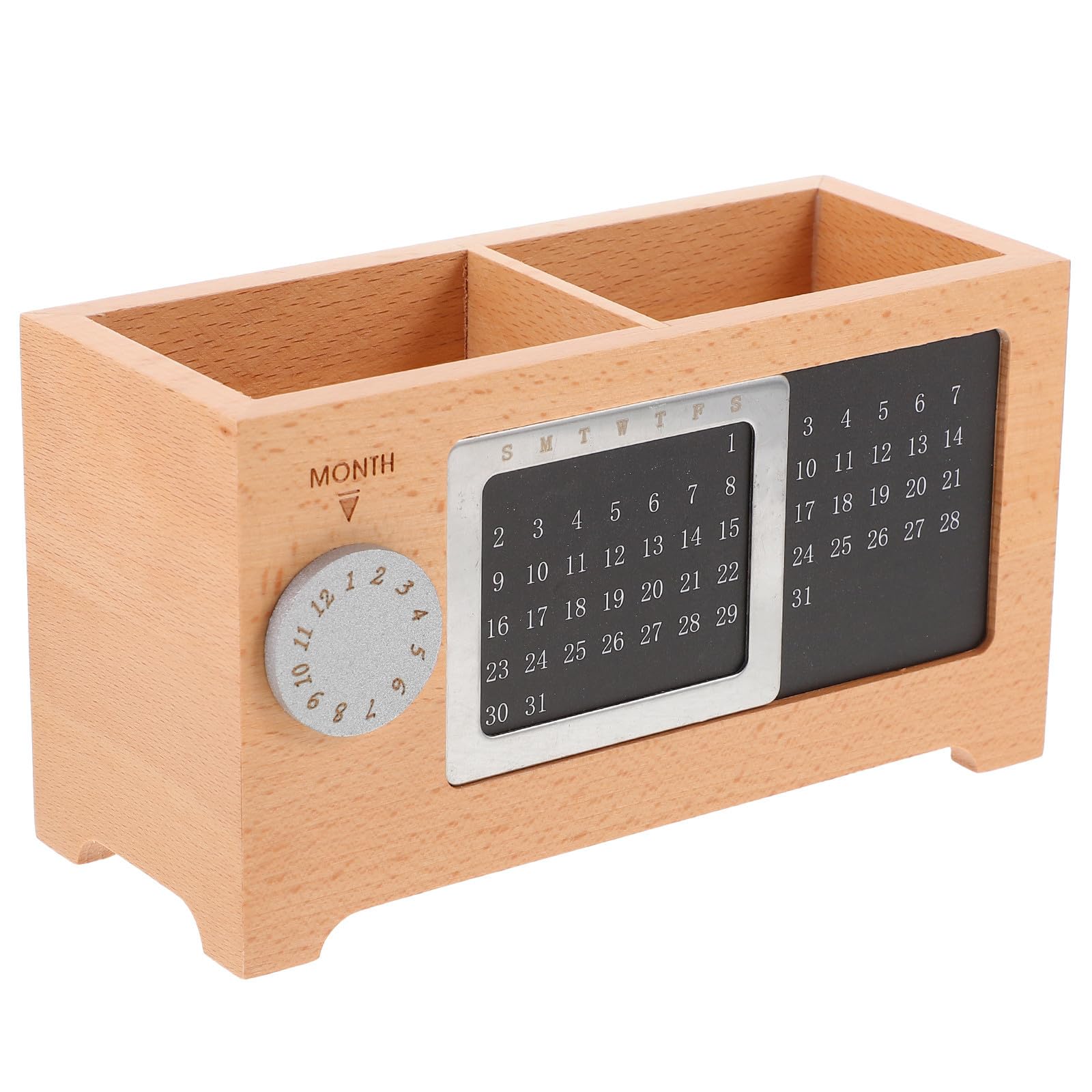 Zerodeko Portalápices de Madera para Escritorio, Organizador Multifunción