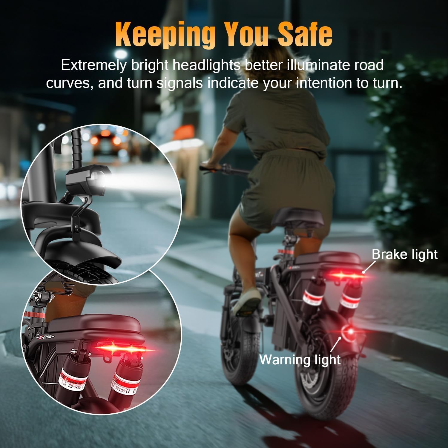 ASKGO Electric Bike for Adults Teens, 800W/1200W Peak Folding Ebike, 22/25MPH, Max 30/45 Miles Range, 14" Commuting Ebike with Dual Suspension & Dual Brake, 3-Speed Modes, Portable Electric Mini Bike