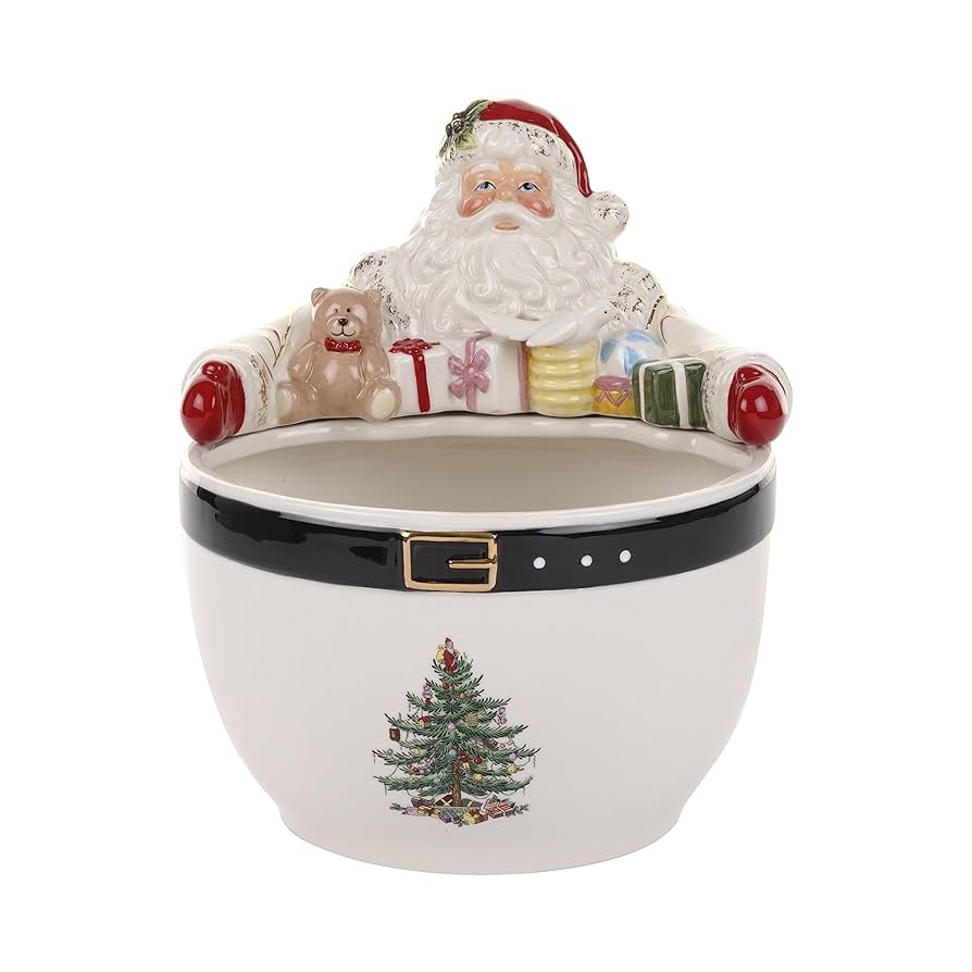 Amazon.com | Spode Christmas Tree Santa 9-Inch Nut Bowl