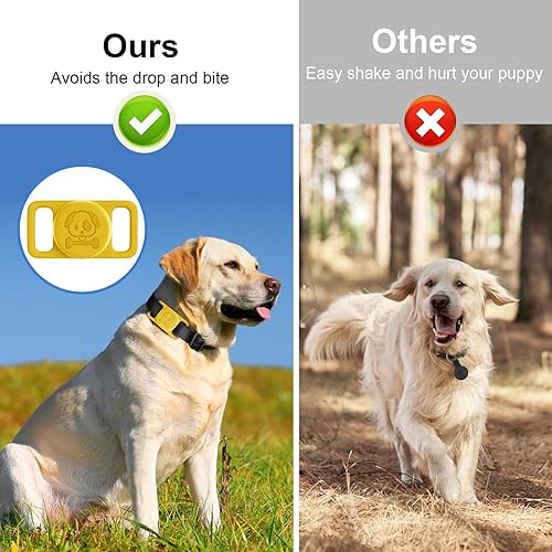Miniatura 6 de Paquete de 4 soportes para collar de perro AirTag, seguro y cómodo, collar de gato Airtag, soporte para mascotas Airtag para Apple Airtag