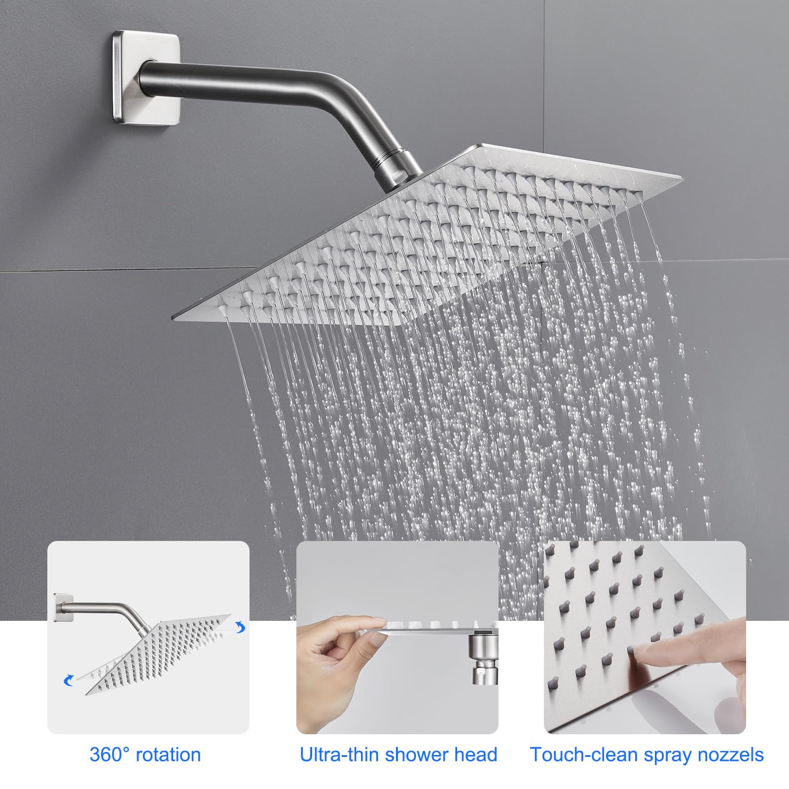 Amazon | ROVATE シャワー蛇口セット つや消しニッケル シングル機能