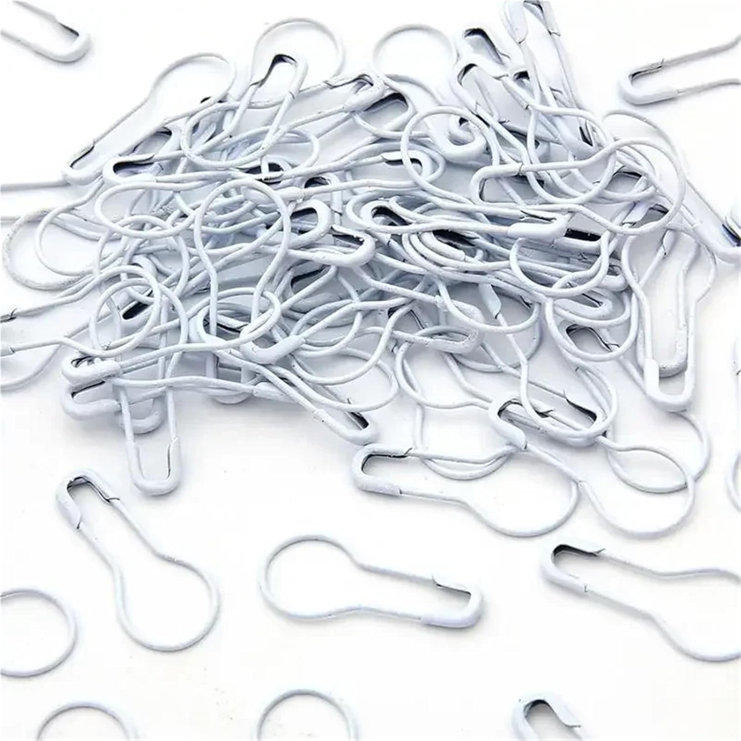Safety Pins 2000PCS Safety Bulb Pins,Metal Calabash-Pear-Shape Knitting, Crochet Stitch(Paint White)
