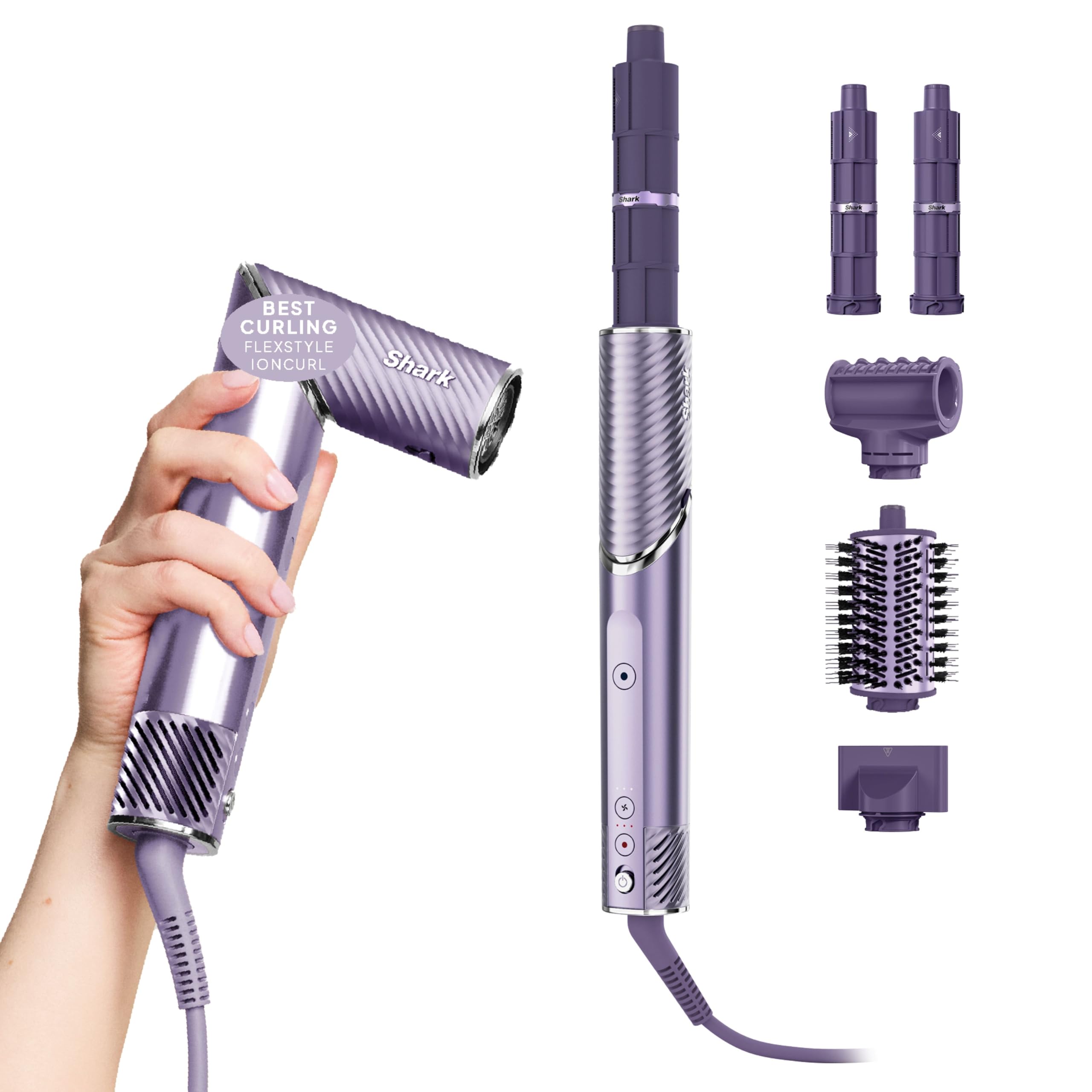 Shark FlexStyle Next-Gen IonCurl 5-in-1 Hair Styler, Curler & Dryer HD840PU | Enhanced Curling Technology, Advanced Frizz Control, Scalp Protection, No Heat Damage, 4 Attachments