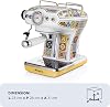 Ariete Positano Espresso Coffee Machine 1389/1P - Maxi Cappuccino Device, Milk Foaming Head, 850 Watt, 0.9 Liter Removable Water Tank, Removable Drip Tray and Cup Holder