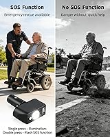 Vista 6 de Faro LED para silla de ruedas eléctrica, 3 pines XLR de alto brillo, luz de ángulo ajustable con controlador para viajes nocturnos, compatible