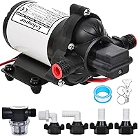 Vista 1 de Bomba de Agua para RV, Bomba de Presión de Agua de 12 V CC con Interruptor de Presión, Diafragma Autocebante 4.0 GPM 45 PSI, para RV, Marina, Yate