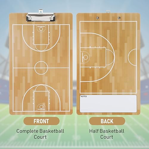 Miniatura 3 de Sabary Portapapeles de entrenamiento de baloncesto de borrado en seco, 3 piezas, equipo de entrenamiento de baloncesto de cancha completa y media,