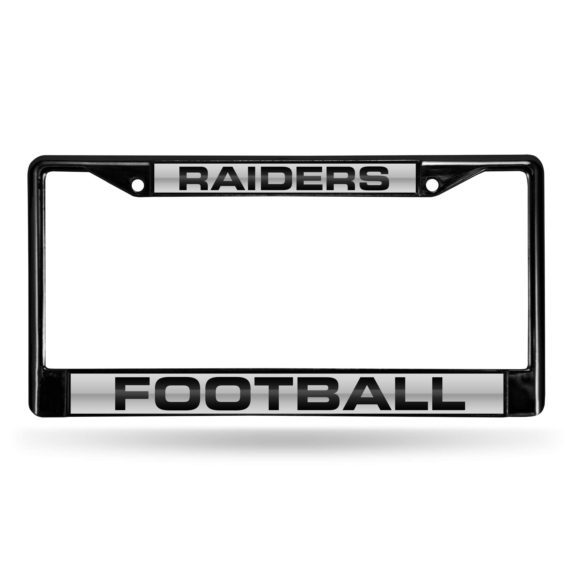 Rico Industries NFL Laser Cut Inlaid Standard Chrome License Plate Frame, Las Vegas Raiders