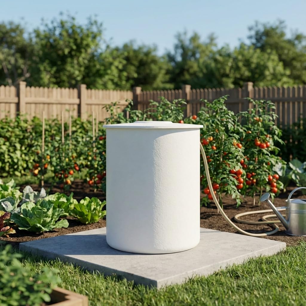 Suinga. DEPOSITO DE Agua de Poliester Fibra de Vidrio 100 litros cilíndrico. Incluye tapadera. Diámetro Ø 51 cm Altura 69 cm. Capacidad exacta 110 litros