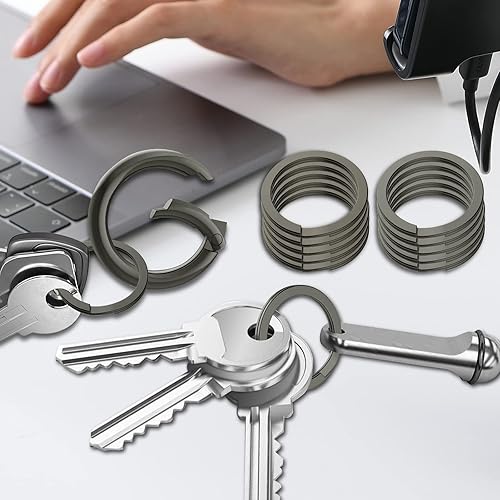 Miniatura 9 de Idakekiy Llaveros planos divididos a granel de 1.18 pulgadas1.181 in, resistente y fuerte con clip de anillo circular de 2.362 in (colorido)