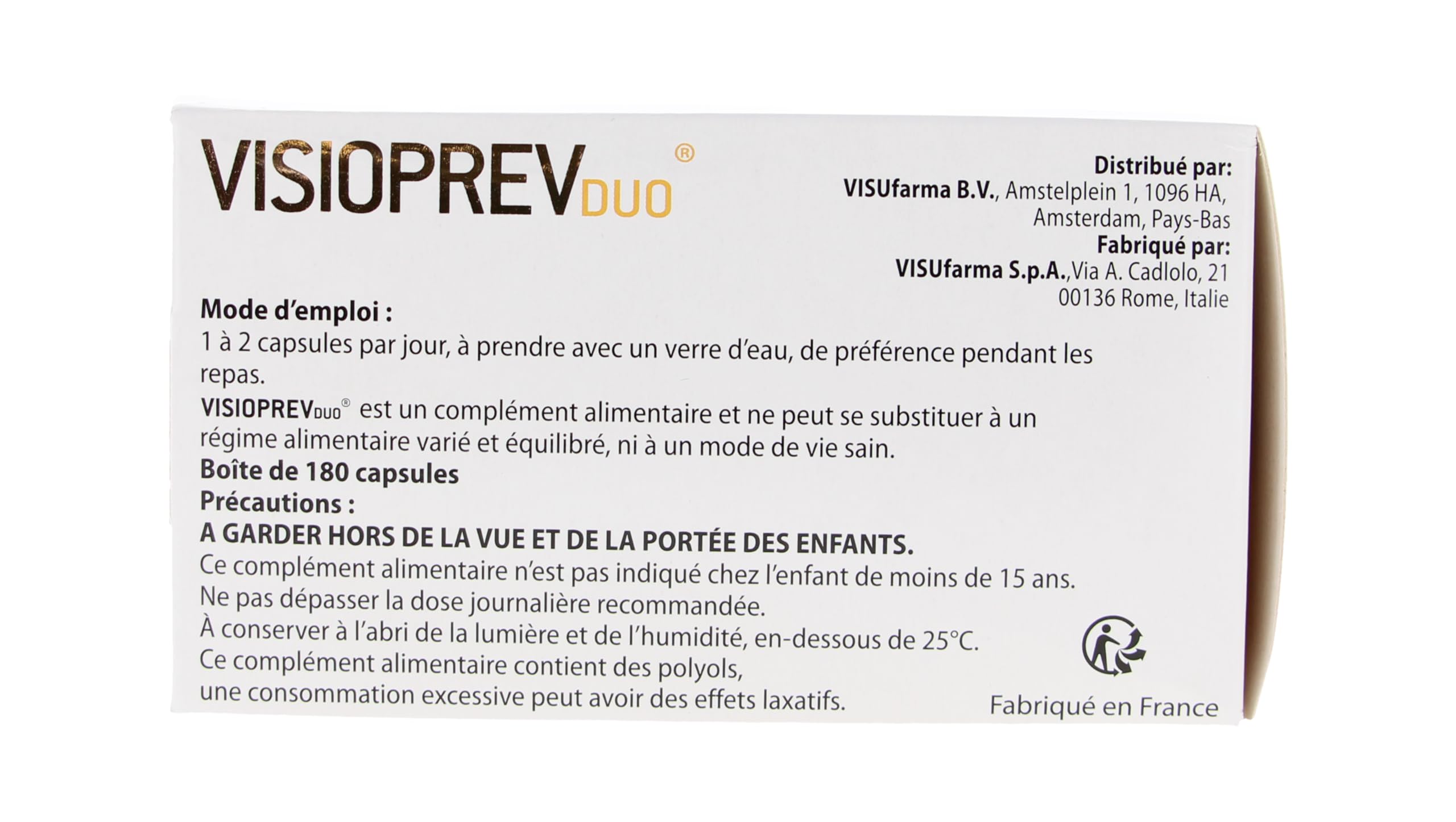 Visioprev Duo 180 Capsules Visufarma