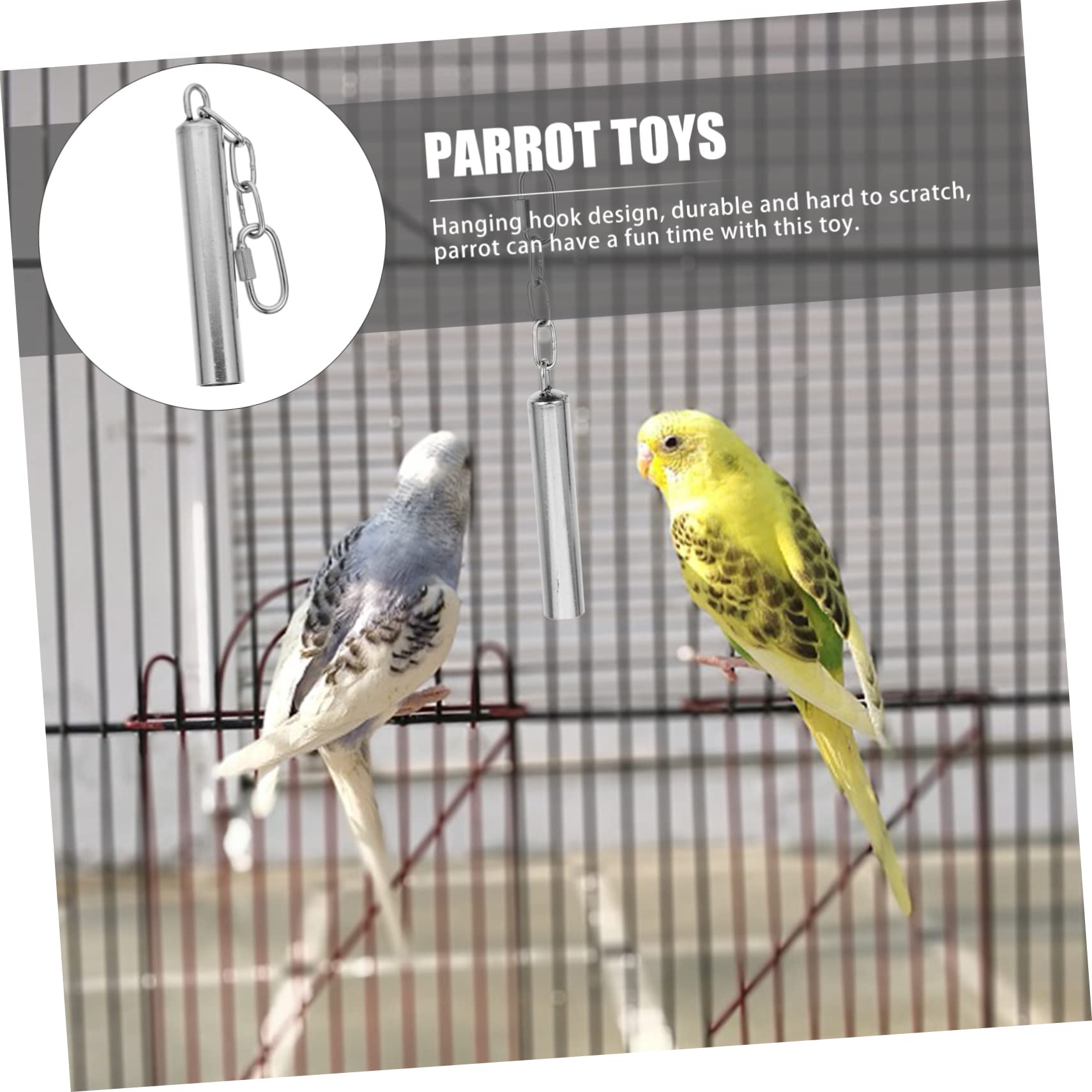 POPETPOP 3pièces Squirrel Bell pour Oiseaux Cloche Inoxydable pour Perroquets Jouet à Suspendre pour Oiseaux Accessoire De Décoration De Volière Convient pour Cockatiels Et Autres
