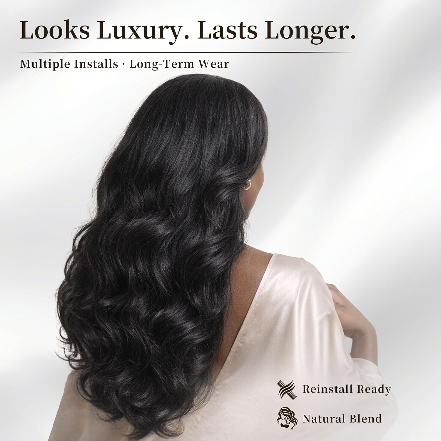 Luckstar 16A Body Wave Real Human Hair Raw Bundles, Single Bundle 22 Inch, Double Drawn Ultra Thin Weft, Cuticle Aligned, Long-Lasting Professional Sew-In Extensions, Reusable and Dyeable