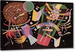 QSX Abstract Art Canvas Print Composition X by Wassily Kandinsky Giclee Canvas Wall Art for Home Decoration 28x42 inches Unframed