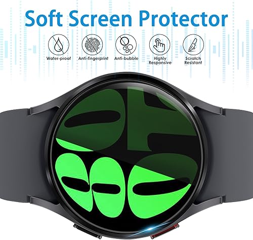 Miniatura 6 de Suoman 4-Pack for Samsung Galaxy Watch 6 44mm Privacy Screen Protector, Anti-Scratch 2.5D 9H Hardness Ultra-thin Tempered Glass Screen Protector for