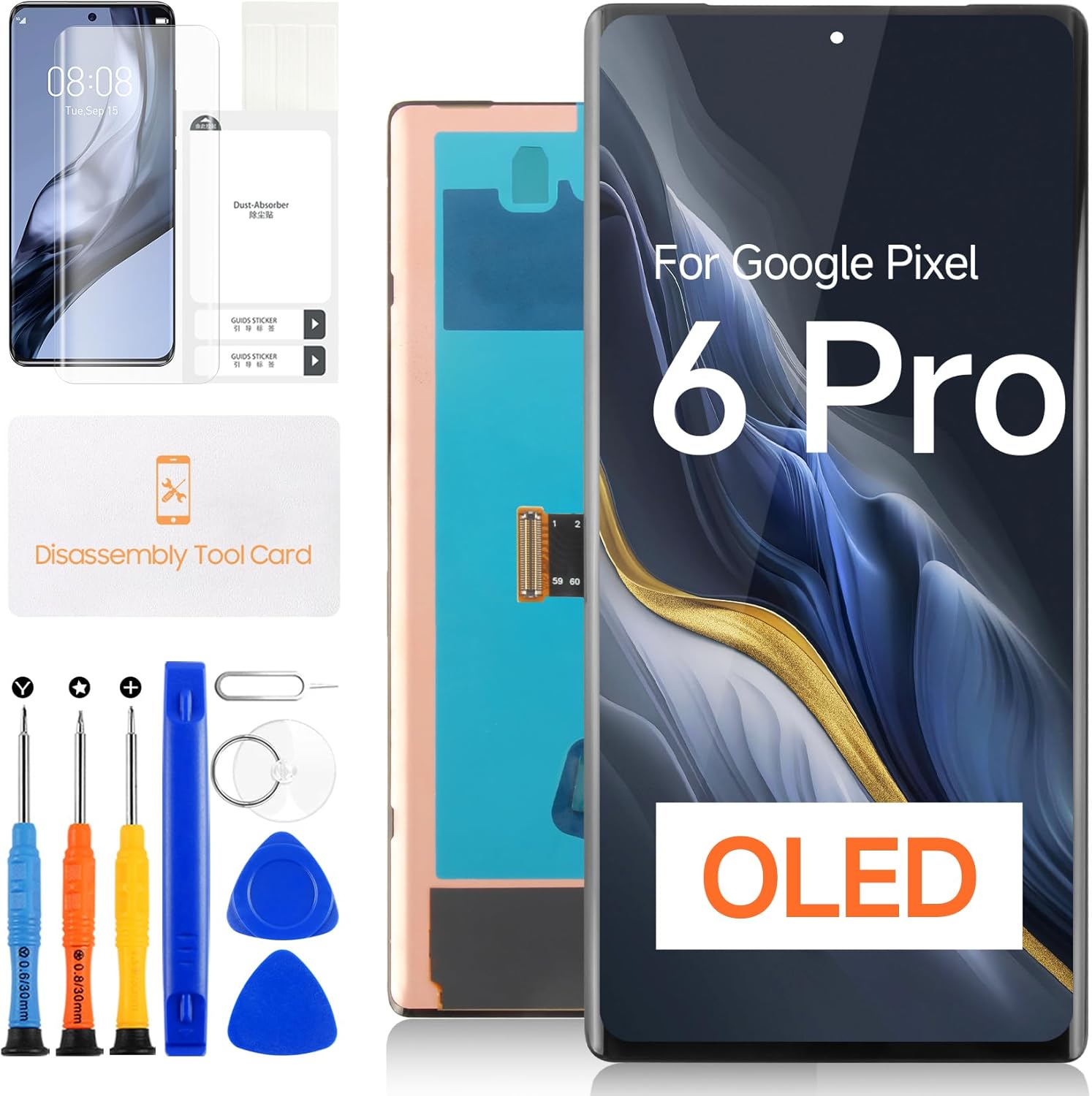 OLED for Google Pixel 6 Pro 5G LCD Screen Replacement for Google Pixel 6 Pro 5G LCD Display G8VOU GLUOG Touch Screen Digitizer Glass Full Assembly with Repair Tools (Not for Pixel 6)