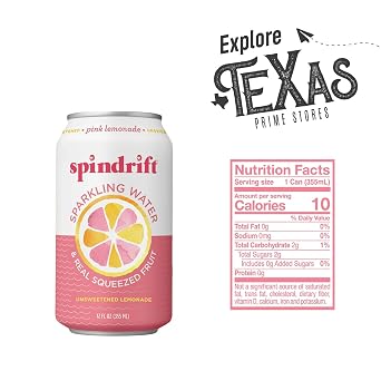 Spindrift 20- Pack of Pink Lemonade Sparkling Water & Real Squeezed Fruit 12 fl oz Can