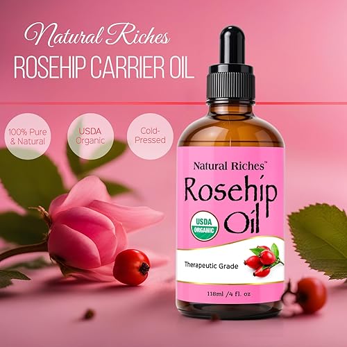 Miniatura 3 de Natural Riches Aceite orgánico de semilla de rosa mosqueta para cara, 100% puro, natural, prensado en frío, sin refinar, aceite portador sin OMG
