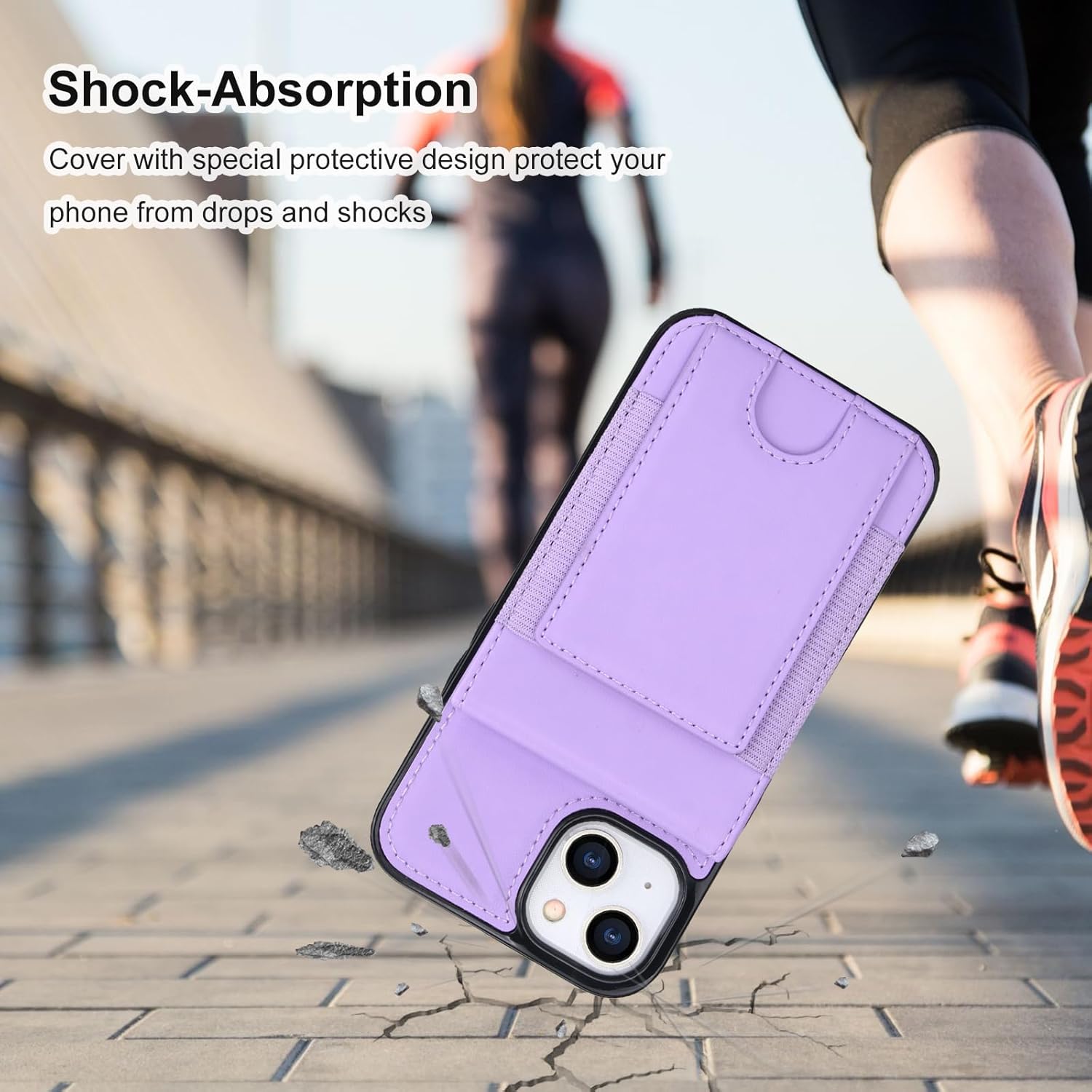 KIHUWEY for iPhone 13/14 Case Wallet with Card Holder, Large Capacity RFID Blocking Flip PU Leather Kickstand Magnetic Clasp Shockproof Protection Credit Card Slots Cover 6.1 Inch(Purple)