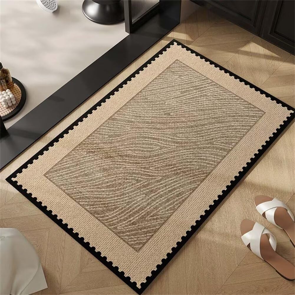 Tapis salle de bain absorbant 100x160cm de douche antidérapant et grand tapis lavable Square