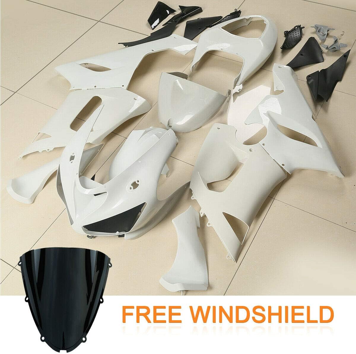 Green-L Body Kit Bodywork Fit for Kawasaki Ninja ZX6R 2005-2006 ZX 6R Motorcycle Unpainted Injection Fairing Windshield