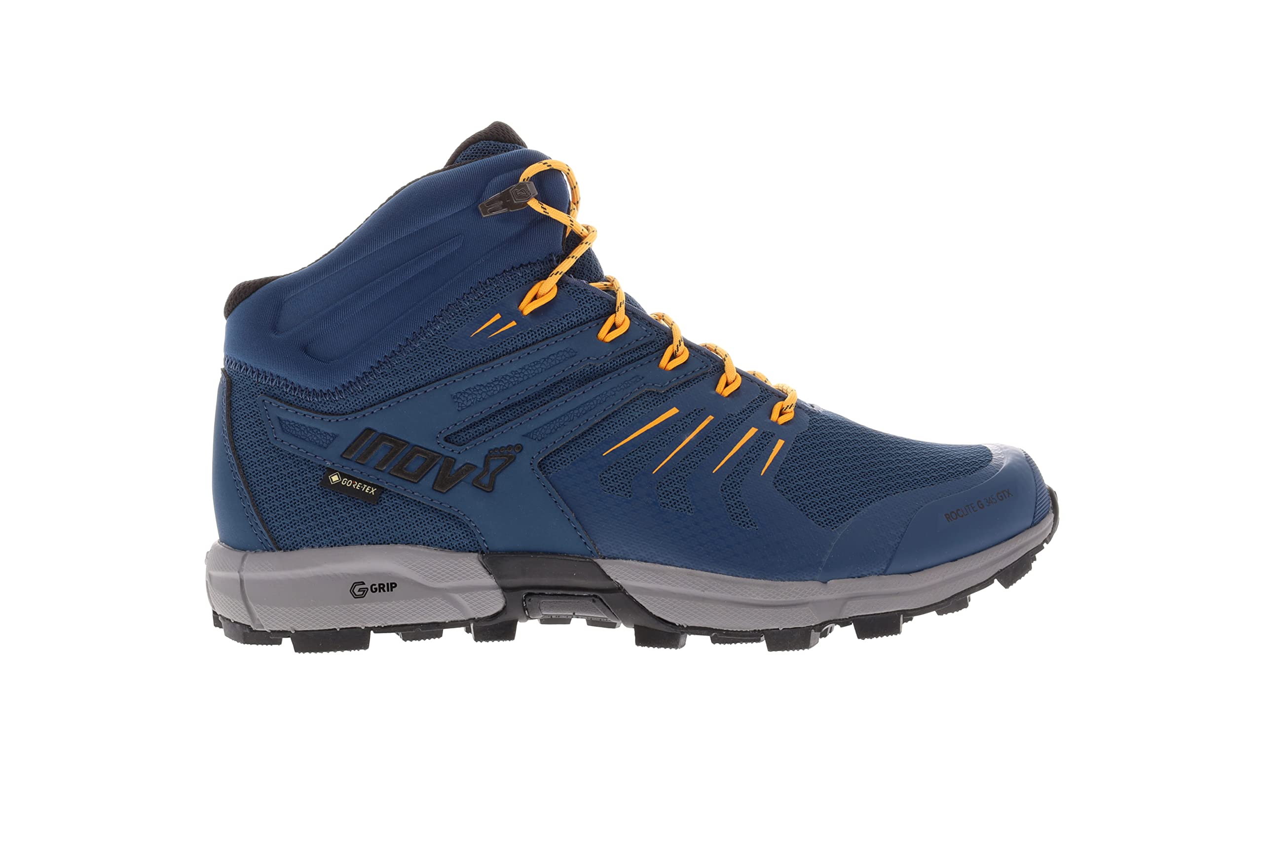 INOV8 Men's Roclite G 345 GTX V2 - Lightweight Waterproof Hiking Boots - Navy/Nectar - 9.5