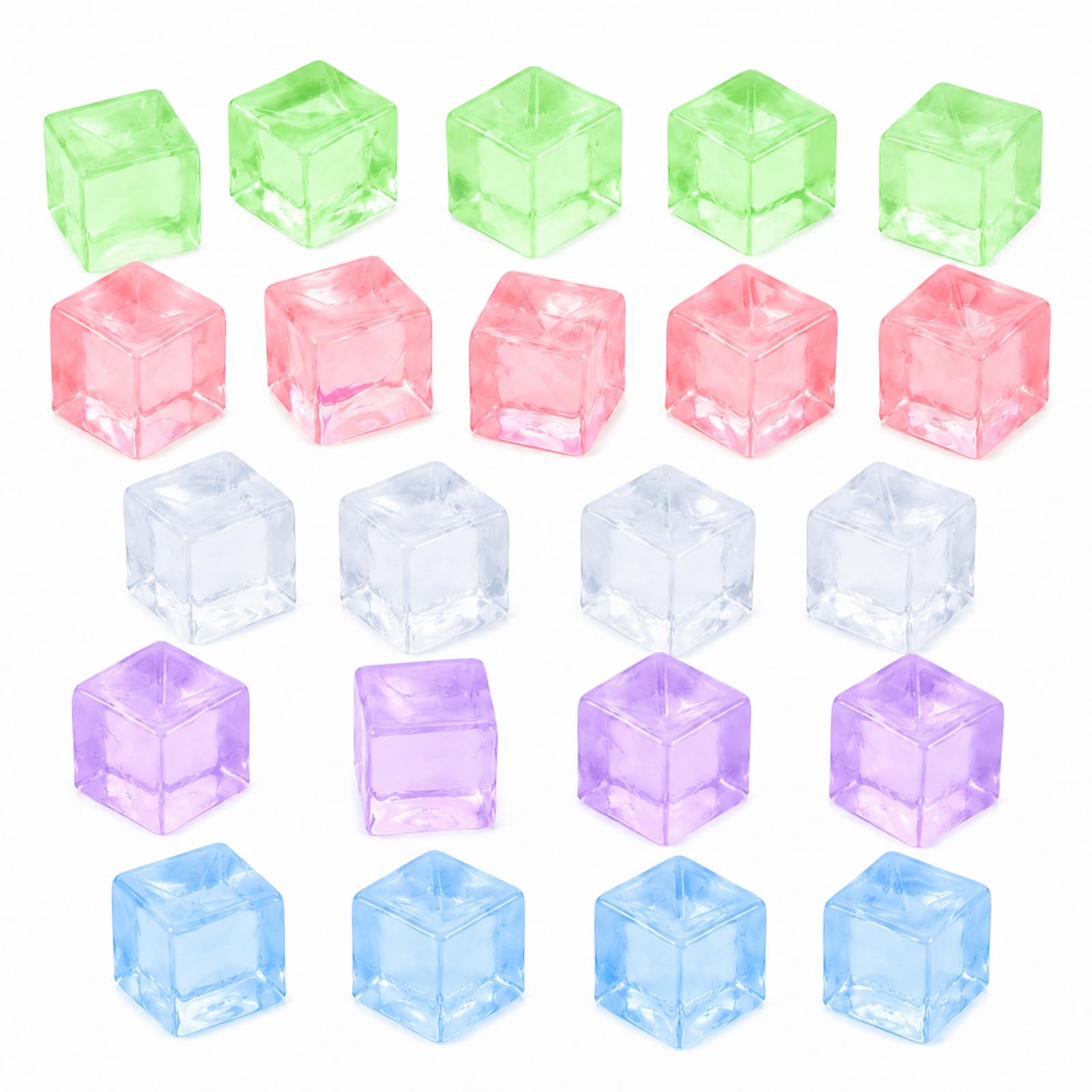 22Pcs Mini Ice Cube Sensory Set, Tactile Items in Mixed Colours