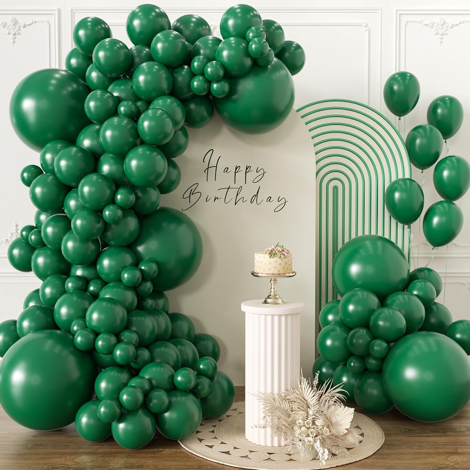 KALOR Dark Green Balloons 110 Pcs Different Sizes 18 12 10 5 Inch Latex Balloons Kit for Birthday Baby Shower Wedding Graduation Party Decorations