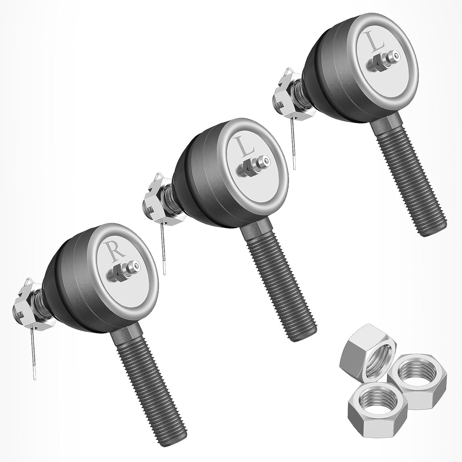 Ball Joint Kit, 3PCS Golf Cart Tie Rod End, Club Car DS Tie Rod End with Grease for 1976-2008 Club Car DS G&E Golf Cart, OEM#7539, 7540