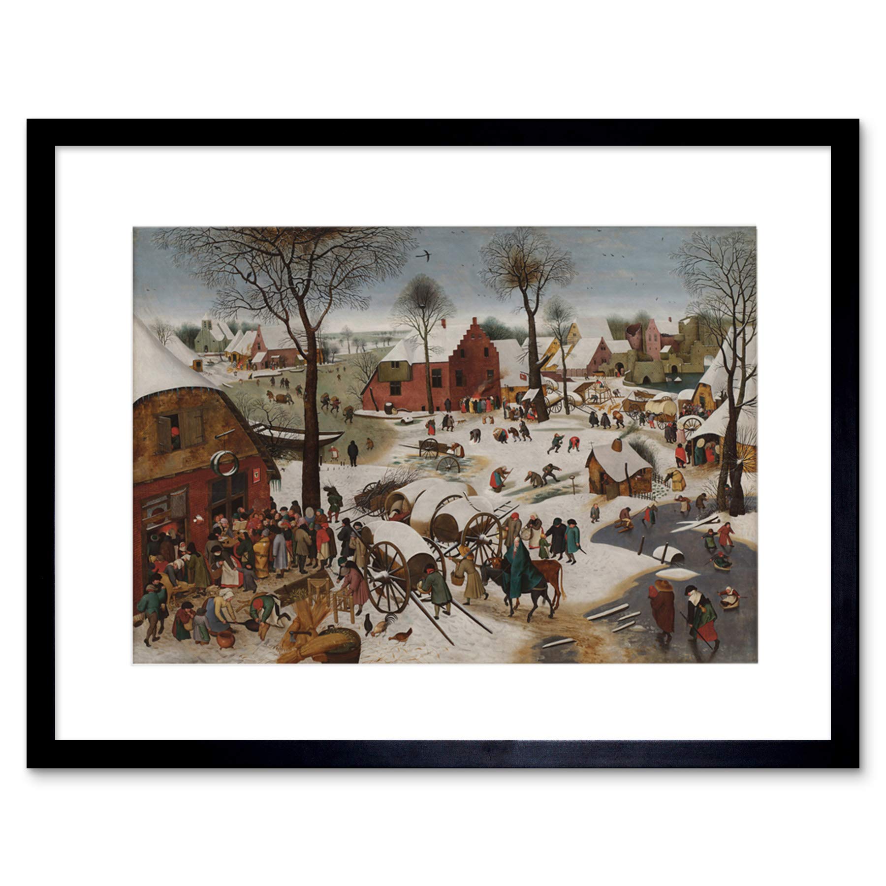 Wee Blue Coo Painting Biblical Landscape Brueghel Census Bethlehem Framed Wall Art Print