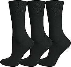 Womens Socks Bamboo, Gentle Grip Ladies Socks for Dress, Office or Home, Seamless Toe with Non-Binding Cuff,Breathable Comfortable Womens Socks 4-7 UK