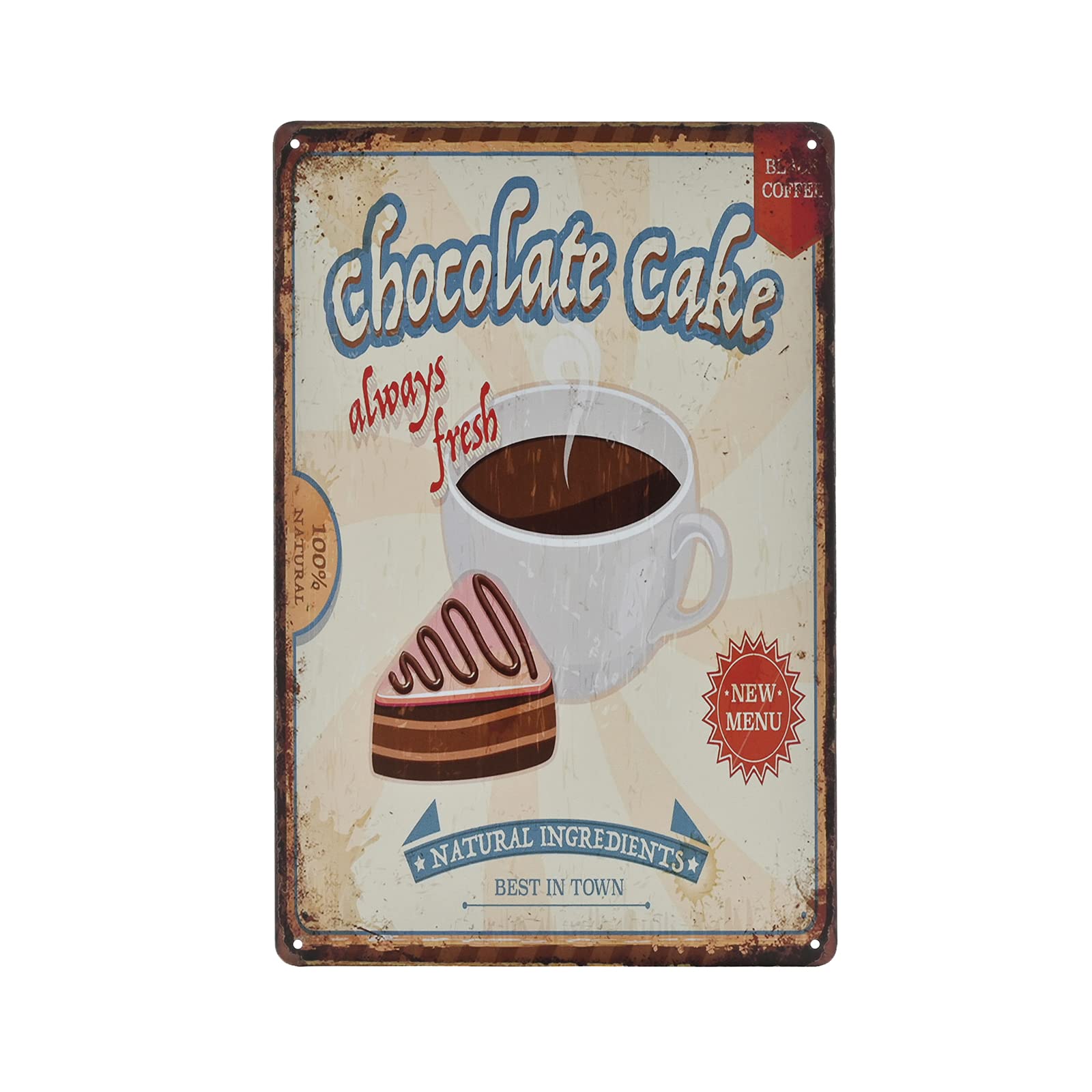 SMAZDFXX Vintage Metal Sign - Chocolate Cake Bakery Shop Retro Tin Decorative Sign Wall Decor Metal Plate 5.5"x8"